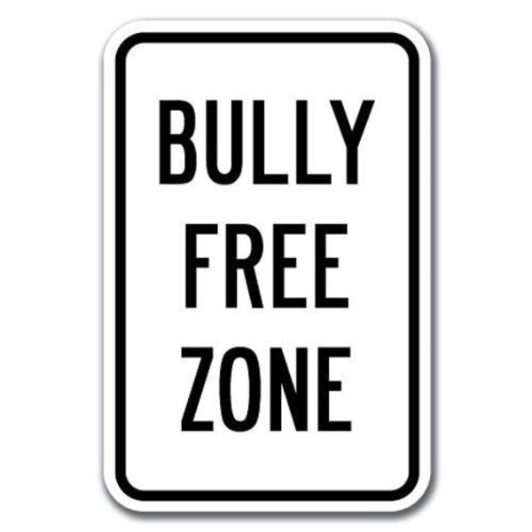Signmission Safety Sign, 12 in Height, Aluminum, 18 in Length, No Bullying - Bully Fre A-1218 No Bullying - Bully Fre